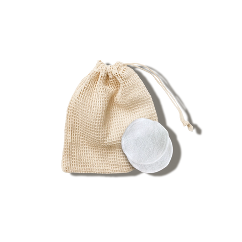 Cotton Facial Pads with Mesh Cotton Bag (20pk)