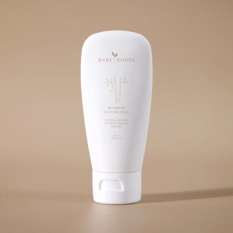 Bamboo Enzyme Peel tube standing upright on a neutral beige background