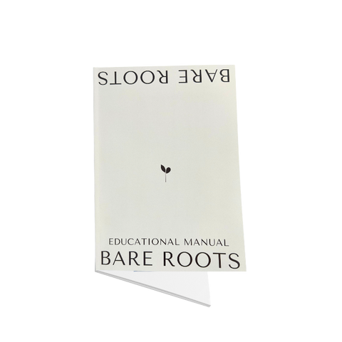 Educational manual titled 'Bare Roots' on a white background