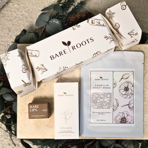 bare roots bon bon with products unpacked on flatlay