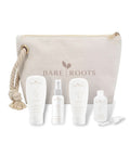 Bare Roots Sensitive Skin Bundle with branded canvas travel pouch — calming four-product skincare set