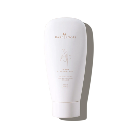 Bare Roots Gentle Cleansing Milk tube — creamy natural cleanser for sensitive skin