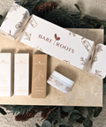 bare roots bon bon with products flat laid