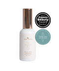 Bottle of Bare Roots plant peel with Organic Beauty Award and ThinkClean Award badges on a white background